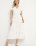 j&x Rochie bej deschis cu croi evazat decolteu petrecut și talie elastică Reiliana
