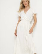 j&x Rochie bej deschis cu croi evazat decolteu petrecut și talie elastică Reiliana