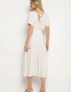 j&x Rochie Bej deschis cu in și viscoză decorată cu șnur Elliova