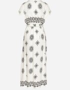 j&x Rochie Bej deschis cu Model Ornamental cu Curea Elastică Tosvanna