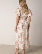 j&x Rochie Bej din Vâscoză cu croi amplu cu decolteu petrecut Morgassa