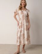 j&x Rochie Bej din Vâscoză cu croi amplu cu decolteu petrecut Morgassa