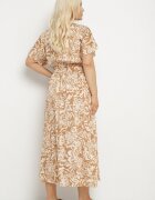 j&x Rochie bej din viscoză cu flori cloș Efrisa