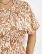 j&x Rochie bej din viscoză cu flori cloș Efrisa