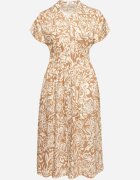 j&x Rochie bej din viscoză cu flori cloș Efrisa