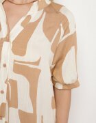 j&x Rochie bej din viscoză cu Model Geometric Filarin