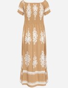 j&x Rochie bej închis cu croială spaniolă Decorată cu model oriental Aravine