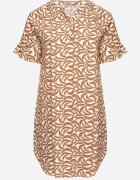 j&x Rochie bej închisă din Viscoză cu Croi tip Box cu Model Abstract Koririanne