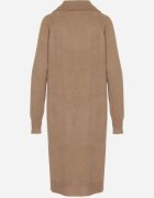 j&x Rochie bej tricotată croi drept din bumbac și lână decorată cu fermoar Reimia