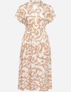 j&x Rochie Bej Vâscoasă cu Croială tip Cămașă cu Elastic în Talie Mevolirae