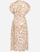 j&x Rochie Bej Vâscoasă cu Croială tip Cămașă cu Elastic în Talie Mevolirae