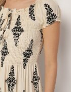 j&x Rochie Bej Vâscoză cu Top Drapat și Model Boho Ellifae