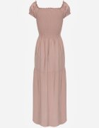 j&x Rochie Bej Viscoză Stil Spaniol Cu Top Încrețit Jenanira