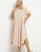 j&x Rochie bejă evazată din Bumbac Elzedia