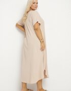 j&x Rochie bejă evazată din Bumbac Elzedia
