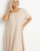 j&x Rochie bejă evazată din Bumbac Elzedia