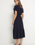 j&x Rochie Bleumarin cu In și Viscoză Decorată cu Nod Elliova