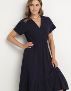 j&x Rochie Bleumarin cu In și Viscoză Decorată cu Nod Elliova