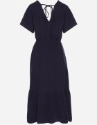 j&x Rochie Bleumarin cu In și Viscoză Decorată cu Nod Elliova