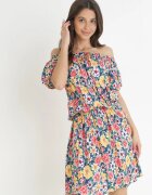 j&x Rochie Bleumarin-Galbenă Spaniolă cu elastic în talie Cedrinth