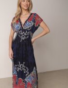 j&x Rochie Bleumarin Petrecută cu Model Etnic Matanira