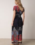j&x Rochie Bleumarin Petrecută cu Model Etnic Matanira