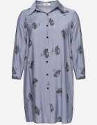 j&x Rochie bleumarin tip cămașă cu nasturi și mâneci reglabile Xatella