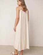 j&x Rochie boho boxy din vâscoză pe bretele cu mărgele decorative Erane Bej