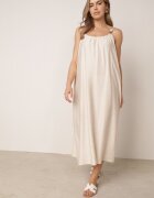 j&x Rochie boho boxy din vâscoză pe bretele cu mărgele decorative Erane Bej