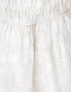 j&x Rochie brodată tip hispanică din vâscoză cu mâneci bufante Evina Bej deschis
