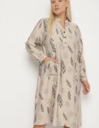 j&x Rochie cămașă bej cu nasturi la decolteu cu mâneci suflecate Ketella