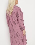 j&x Rochie-cămașă Ciemnoróżowa cu Nasturi la Decolteu cu Mâneci Suflecate Ketella