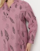 j&x Rochie-cămașă Ciemnoróżowa cu Nasturi la Decolteu cu Mâneci Suflecate Ketella