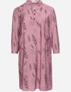 j&x Rochie-cămașă Ciemnoróżowa cu Nasturi la Decolteu cu Mâneci Suflecate Ketella