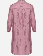 j&x Rochie-cămașă Ciemnoróżowa cu Nasturi la Decolteu cu Mâneci Suflecate Ketella
