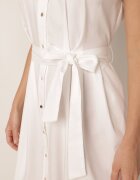 j&x Rochie-cămașă din bumbac decorată cu dungi Selantei Albă