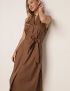 j&x Rochie-cămașă din bumbac decorată cu dungi Selantei Maro