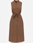 j&x Rochie-cămașă din bumbac decorată cu dungi Selantei Maro