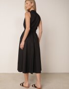 j&x Rochie-cămașă din bumbac decorată cu dungi Selantei Neagră
