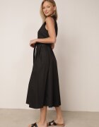 j&x Rochie-cămașă din bumbac decorată cu dungi Selantei Neagră