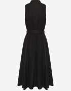 j&x Rochie-cămașă din bumbac decorată cu dungi Selantei Neagră