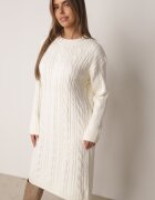 j&x Rochie clasică tricotată cu lână în relief împletit Smalt Bej deschis