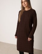 j&x Rochie clasică tricotată cu lână în relief împletit Smalt Maro