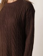 j&x Rochie clasică tricotată cu lână în relief împletit Smalt Maro