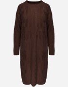 j&x Rochie clasică tricotată cu lână în relief împletit Smalt Maro