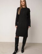 j&x Rochie clasică tricotată cu lână în relief împletit Smalt Neagră