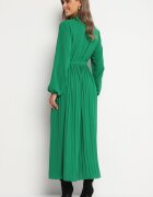 j&x Rochie Cloche Verde Maxi cu tiv plisat și curea legată Nollira