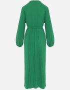 j&x Rochie Cloche Verde Maxi cu tiv plisat și curea legată Nollira