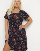 j&x Rochie Cloș Bleumarin-Roșie cu Model floral Lumilisse