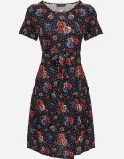 j&x Rochie Cloș Bleumarin-Roșie cu Model floral Lumilisse
